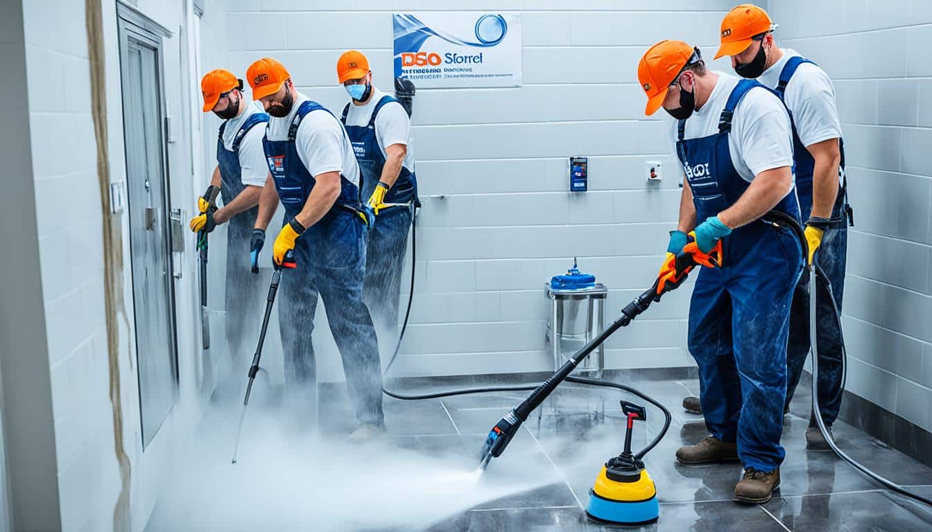 How do professionals clean tiles?